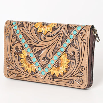 OHLAY WALLET Hand Tooled Genuine Leather women bag western handbag purse